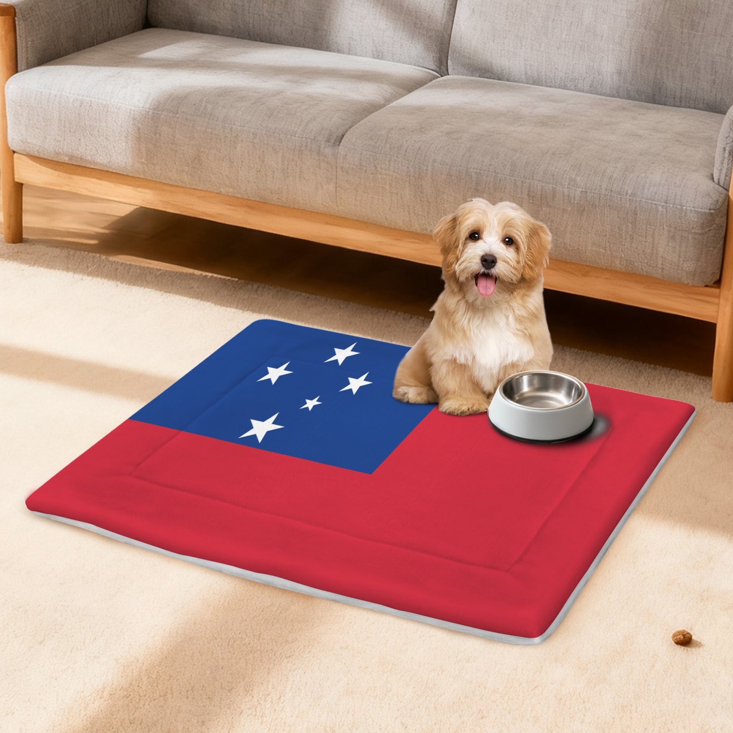 Samoa Flag Inspired Pet Mat 25x18inch (Made in the USA)