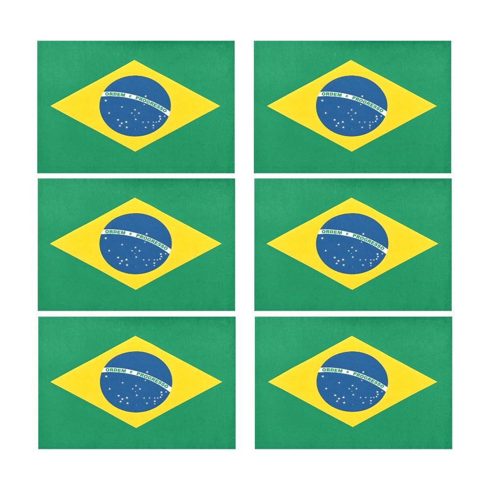 Brazil Flag Placemats 12" x 18" (Set of 6)