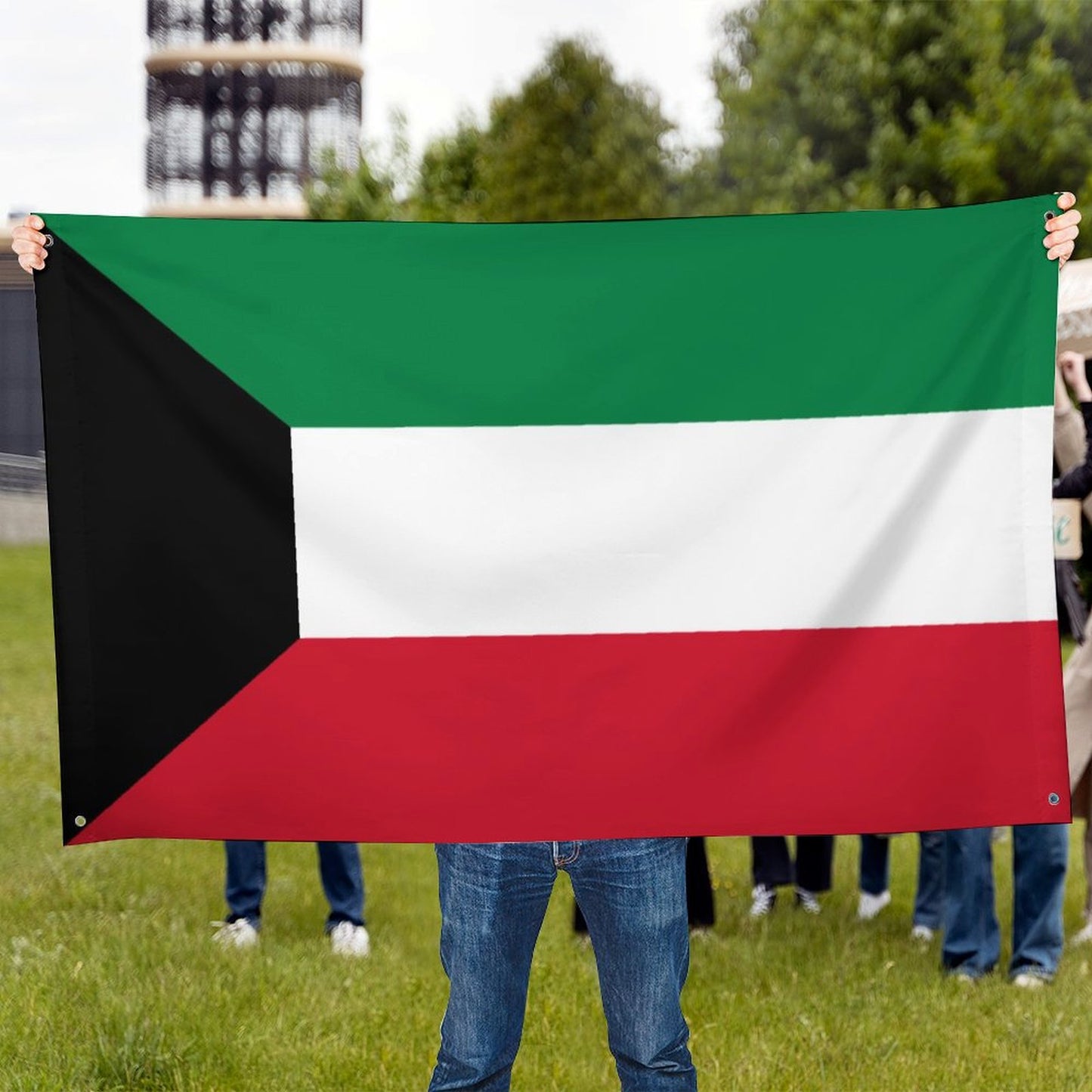 Kuwait Flag Inspired Wall Mount Flag with Four Grommets (35x59 in)
