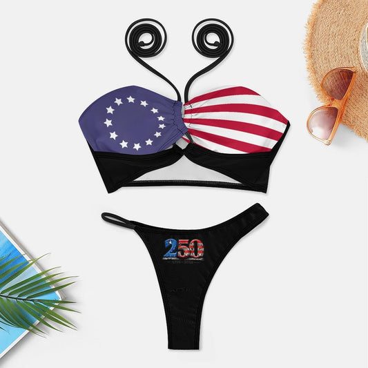 America 250 Anniversary Betsy Ross Flag Inspired Bikini Swimsuit (J197D59)