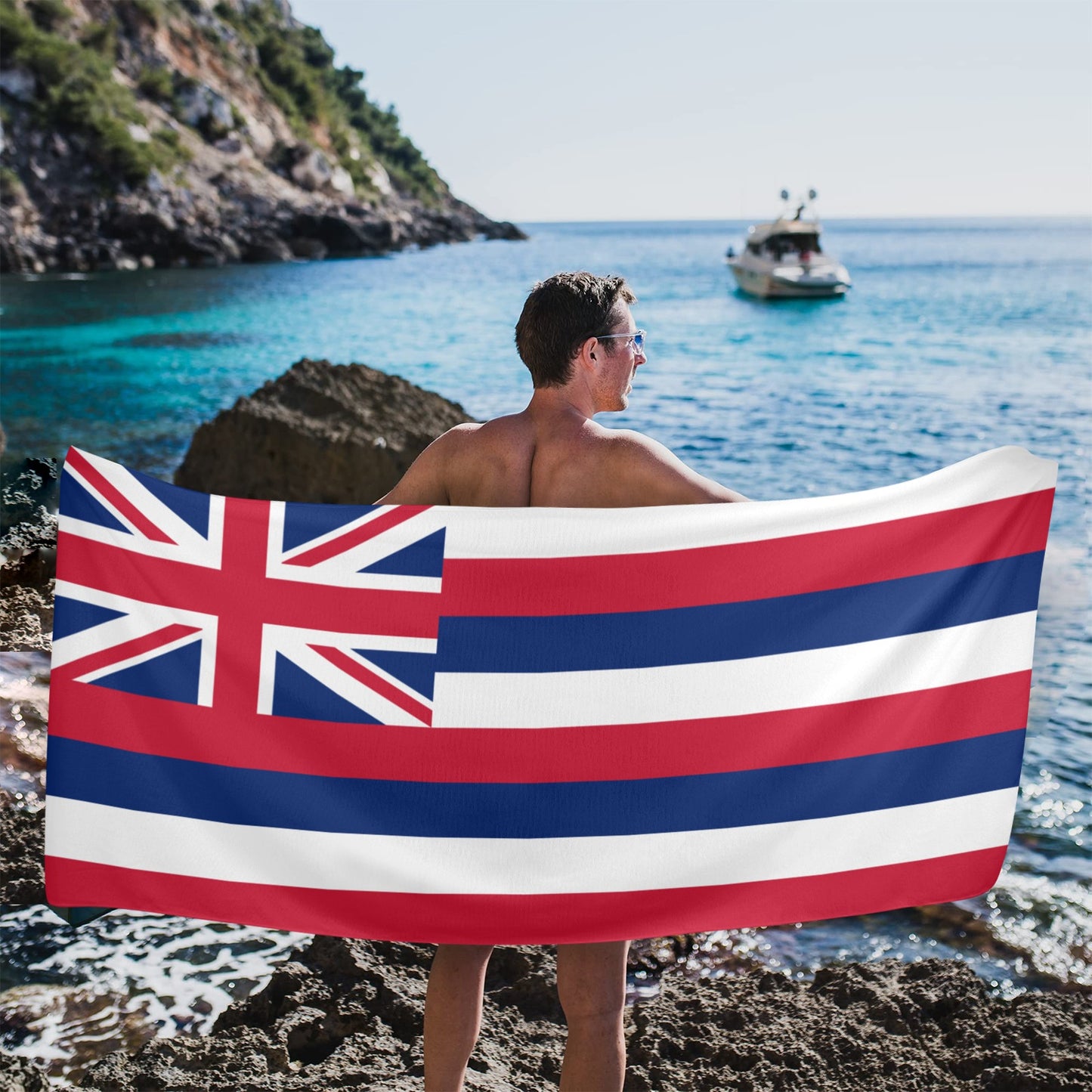 Hawaii Flag Beach Towel 31"x71" (Made in USA)