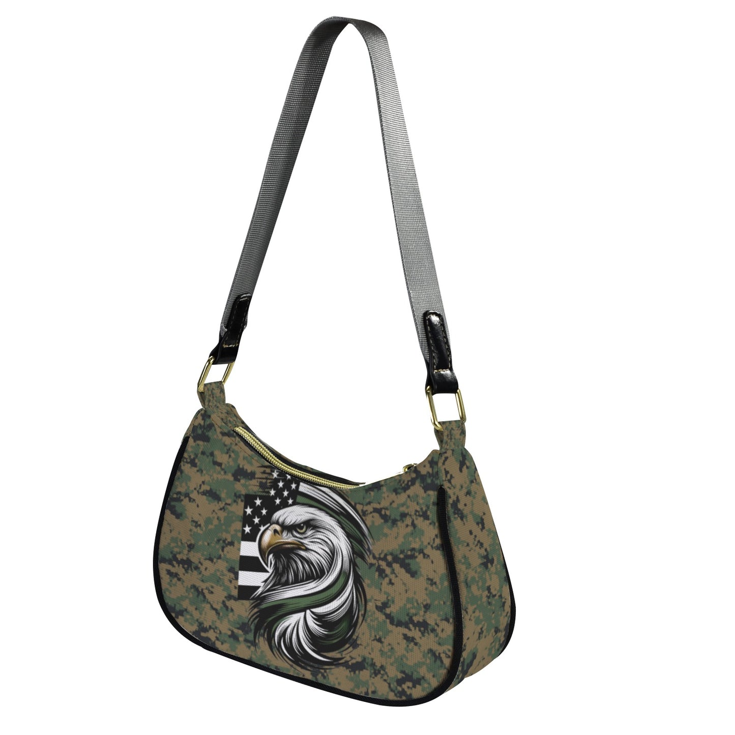 Thin Green Line Flag Inspired Eagle on Digital Camo Women's Shoulder Bag