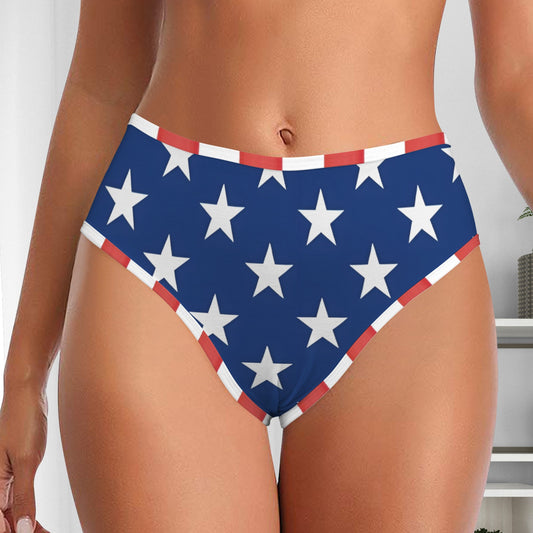 USA/American Flag Inspired Women's High Waisted Brief