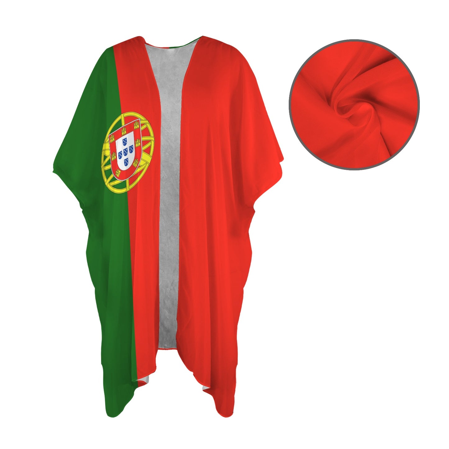 Portugal Flag Inspired Women's Long Cover Up