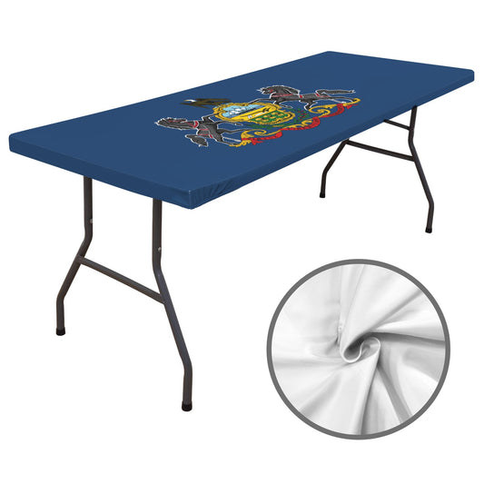 Pennsylvania Flag Inspired Custom Elastic Fitted Tablecloth 72x30 inch (Made in the USA)
