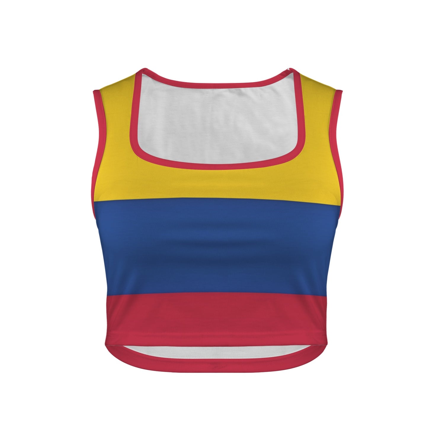 Colombia Flag Inspired Square Neck Crop Tank Tops