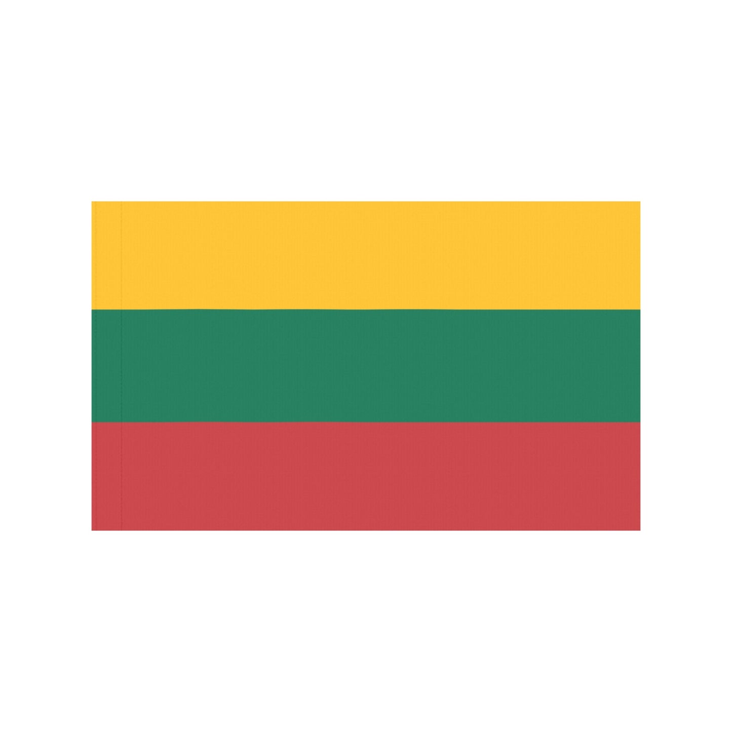 Lithuanian flag with horizontal stripes by Luv My Flag.