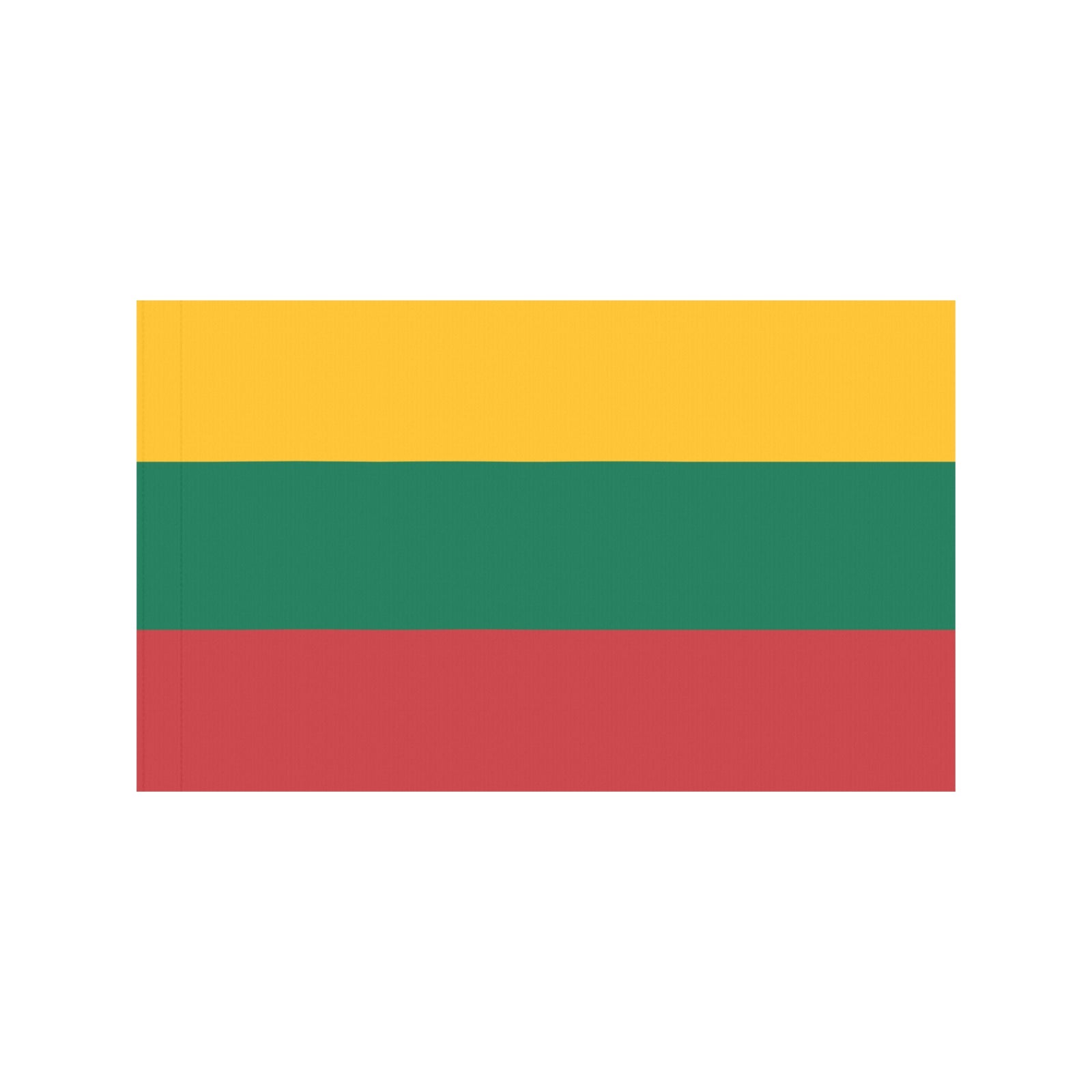 Lithuanian flag with horizontal stripes by Luv My Flag.