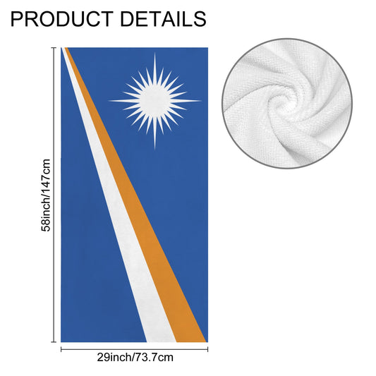 Marshall Islands Flag Inspired Custom Bath Towel 29"x58"(Made in USA)