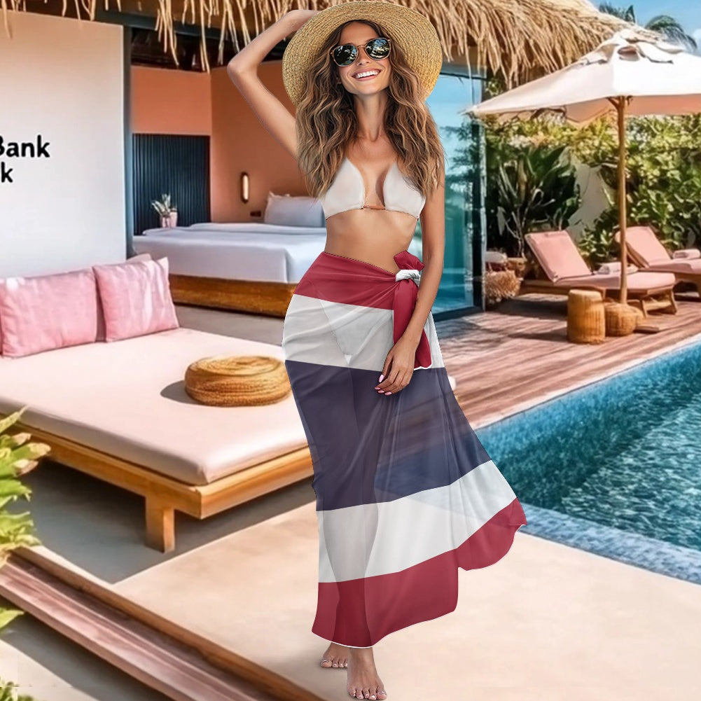 Thailand Flag Inspired Bikini Cover-Up