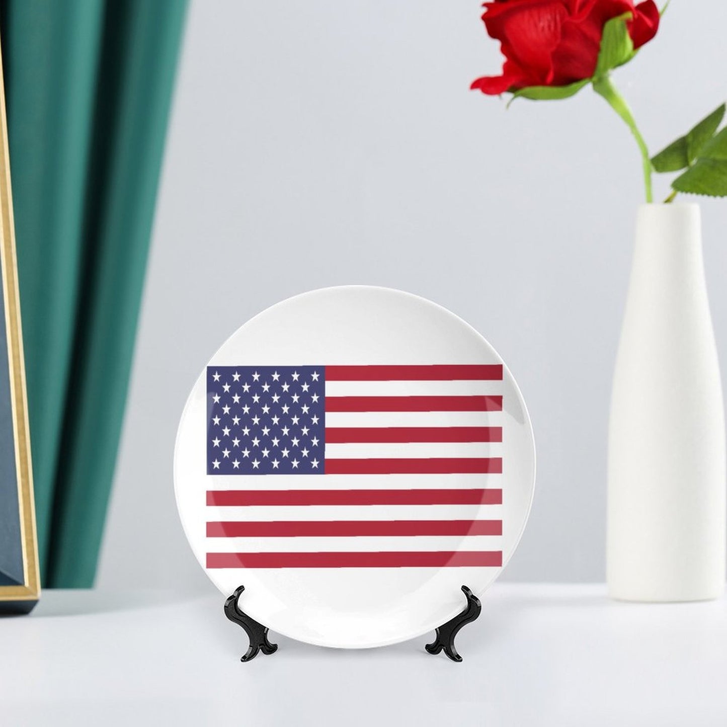 USA/American Flag Inspired Bone China Decorative Plate