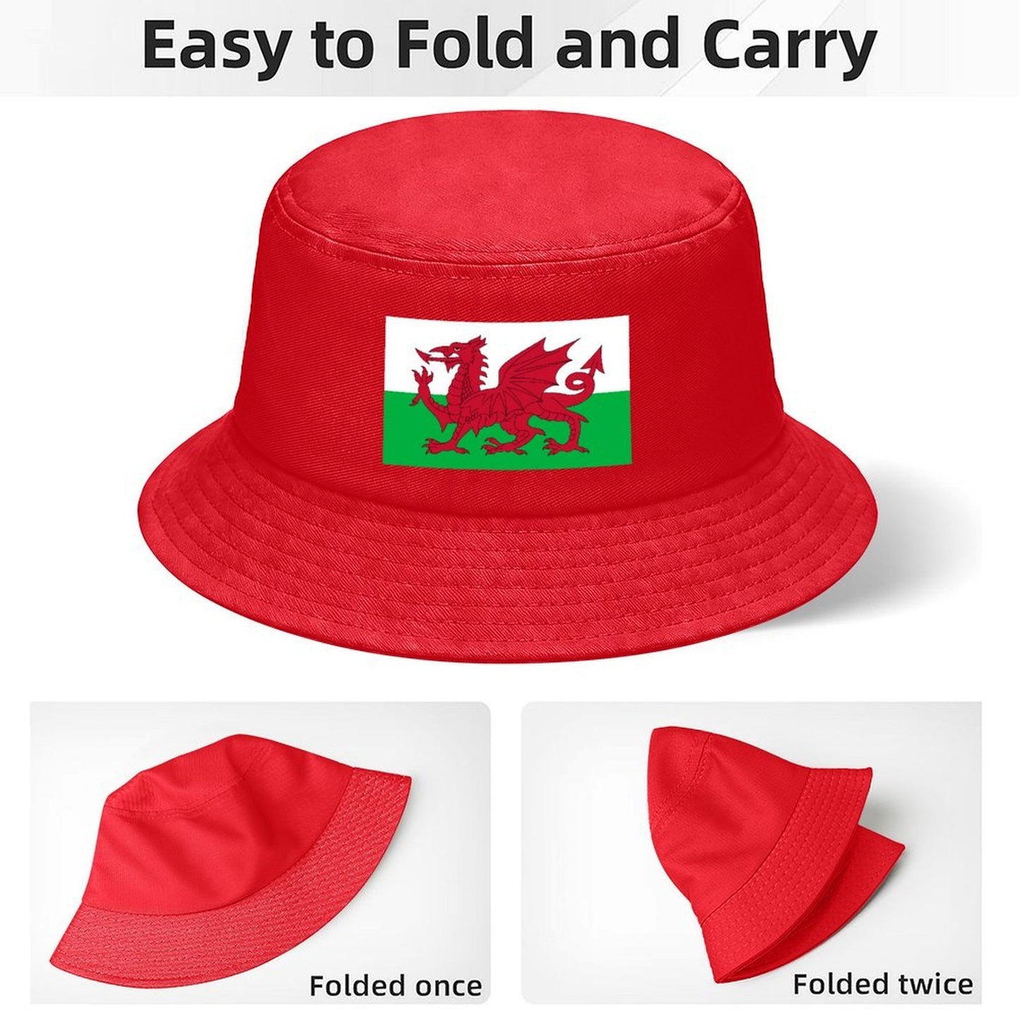 Wales Flag Inspired Kids’ Bucket Hat | Ships from USA