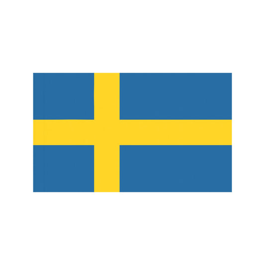 Swedish flag with blue background by Luv My Flag.