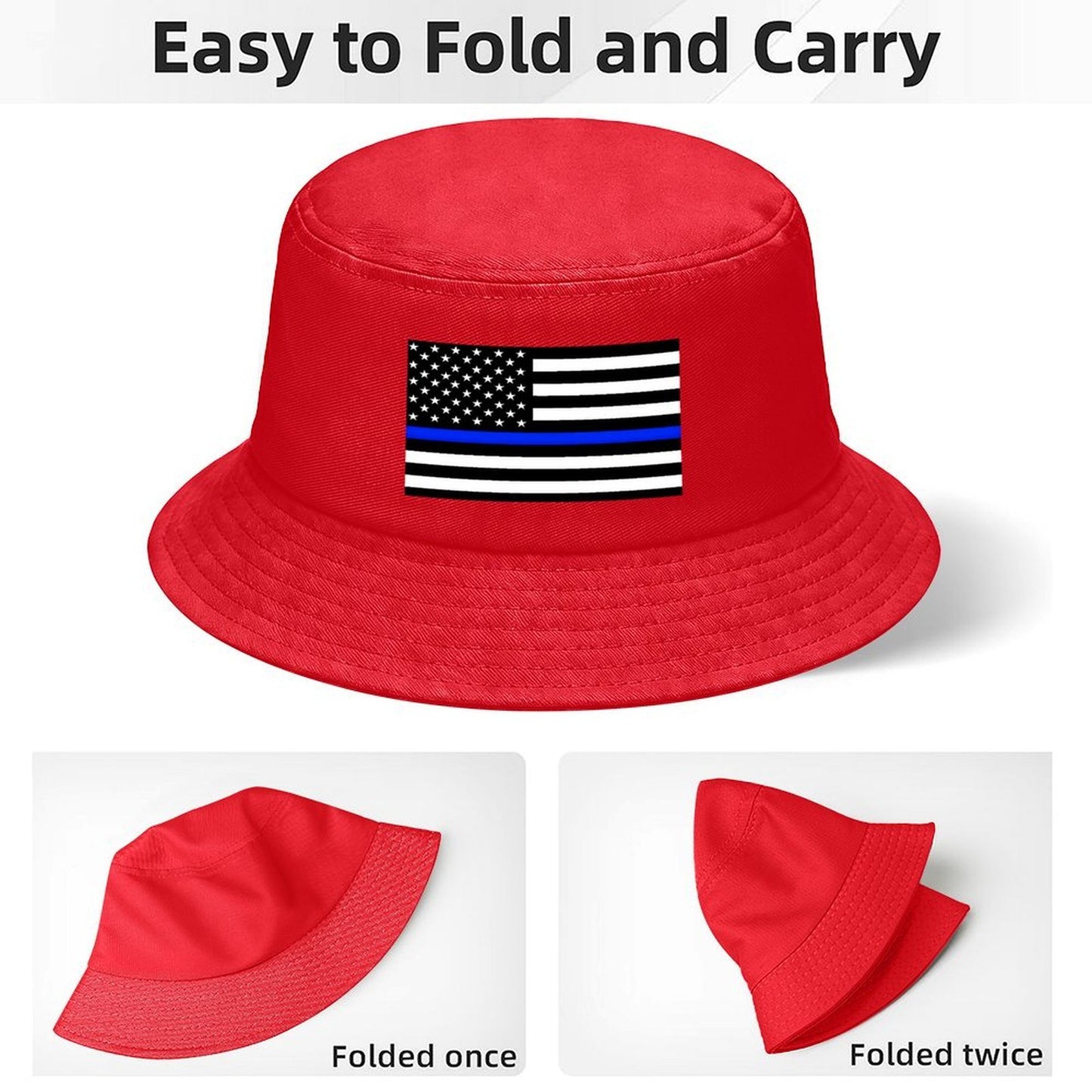Thin Blue Line Flag Inspired Kids’ Bucket Hat | Ships from USA
