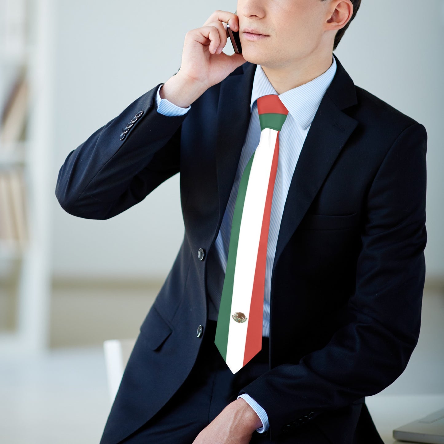 Mexico Flag Inspired Classic Necktie (Two Sides)