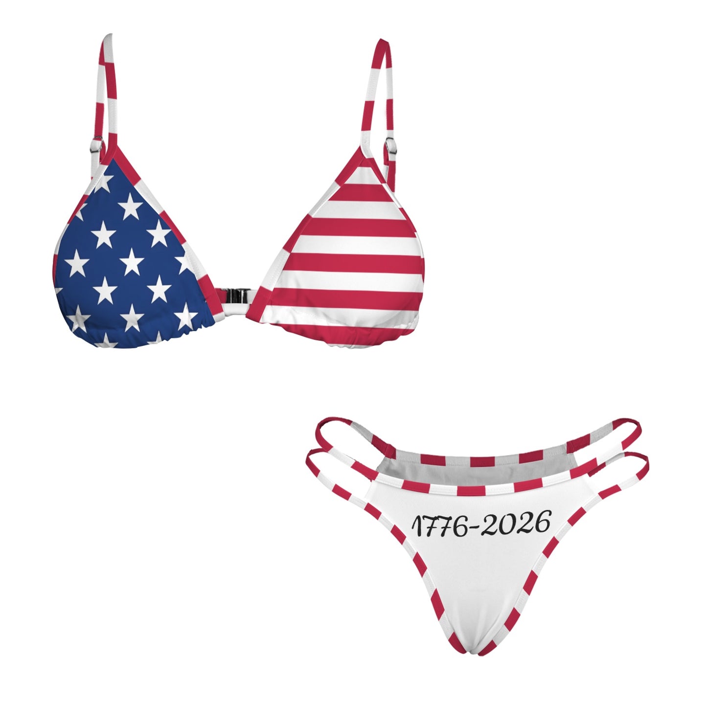 America 250 Year Anniversary USA/American Flag Inspired V Neck Triangle Bikini Sets