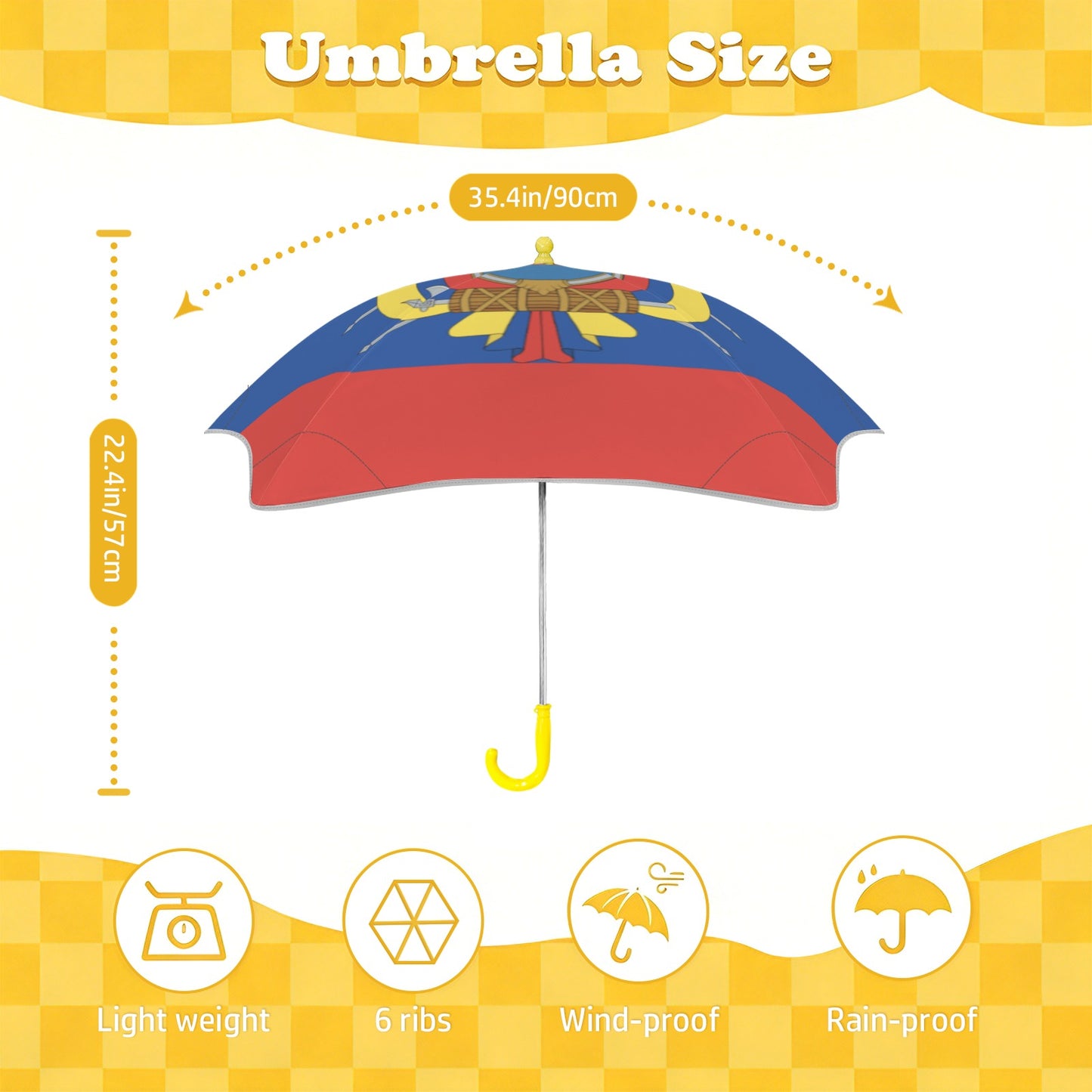 Ecuador Flag Inspired Kids Safe Round Corner Umbrella