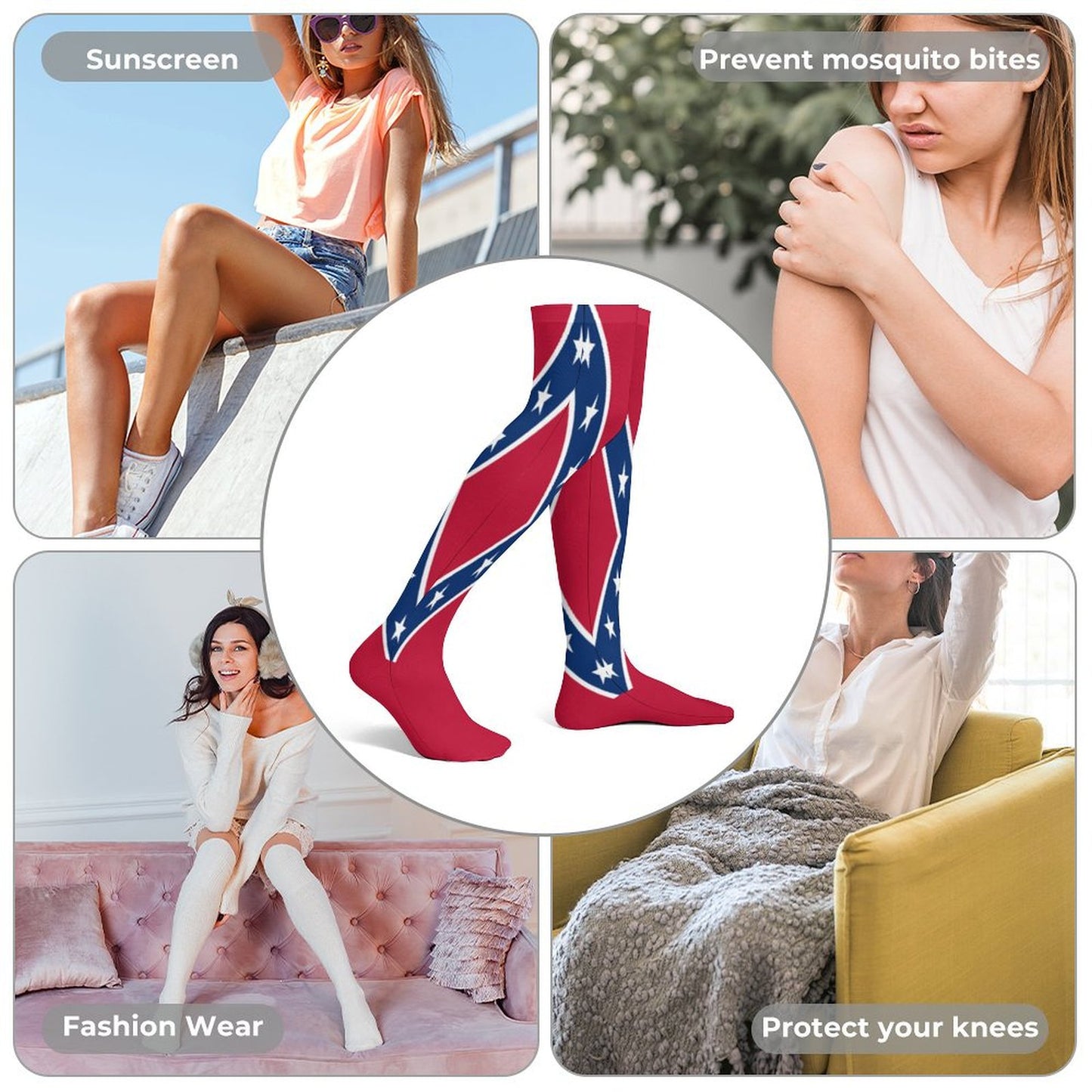 Confederate States Flag Trendy Stockings(Long)