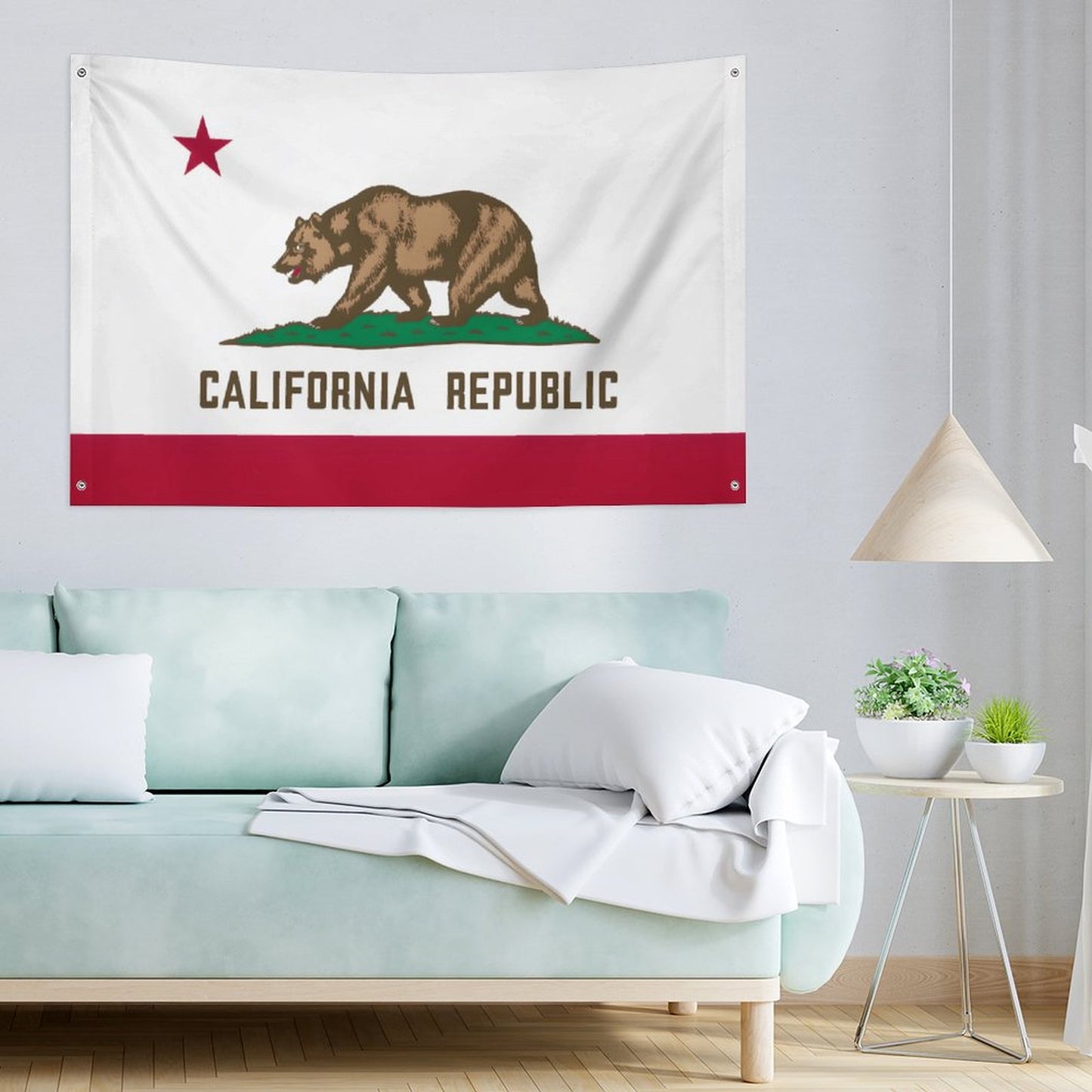 California Flag Inspired Wall Mount Flag with Four Grommets (35x59 in)
