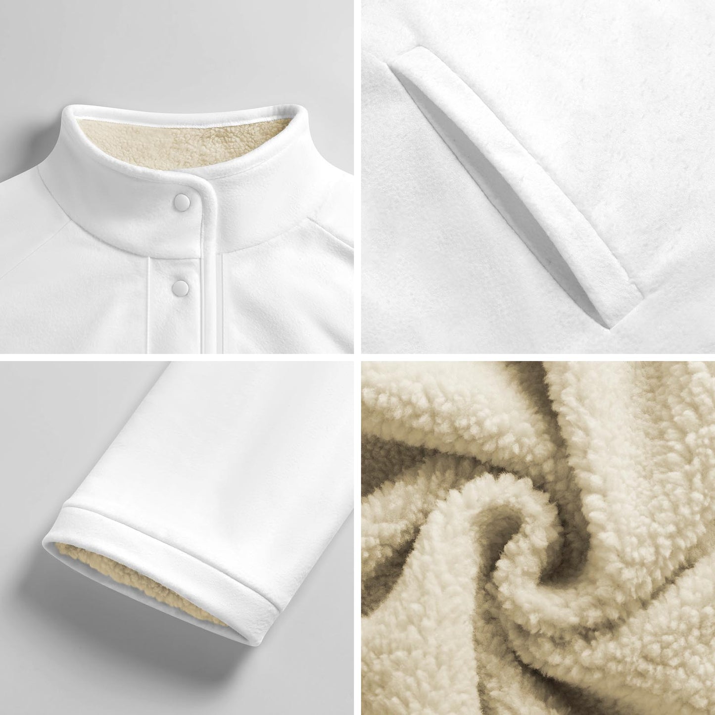 Thin Gold Line Flag Inspired Women's Stand Collar Fleece Jacket