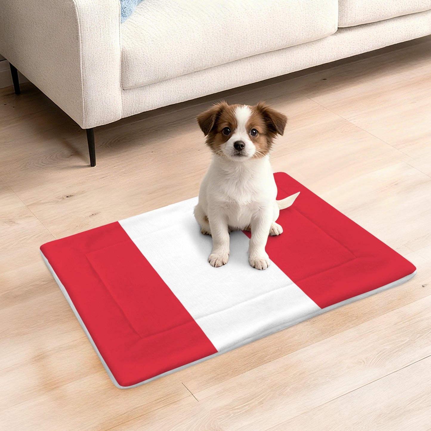 Peru Flag Inspired Pet Mat 25x18inch (Made in the USA)