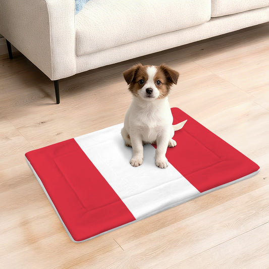 Peru Flag Inspired Pet Mat 25x18inch (Made in the USA)