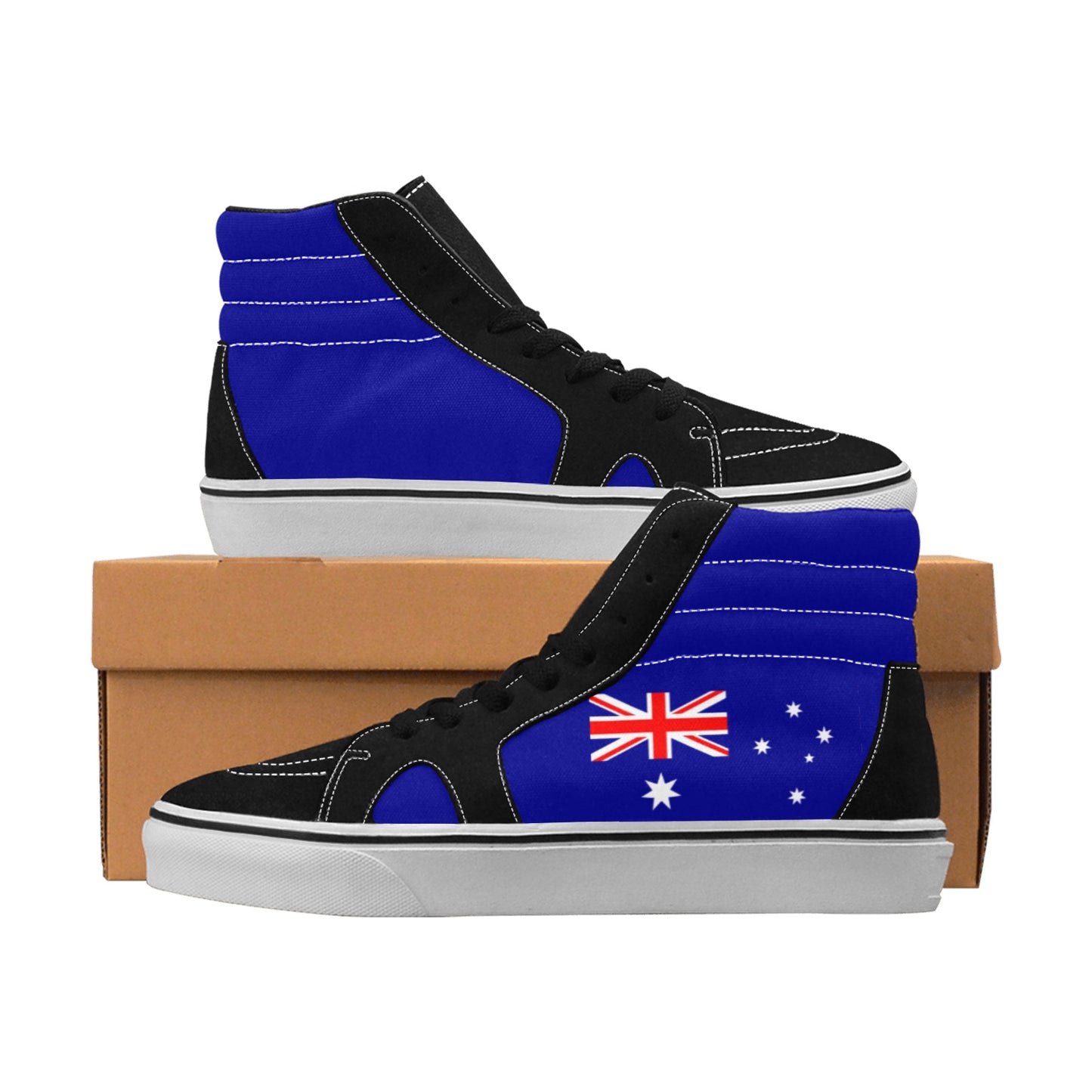 Australia Flag Inspired Men's High Top Canvas Shoes