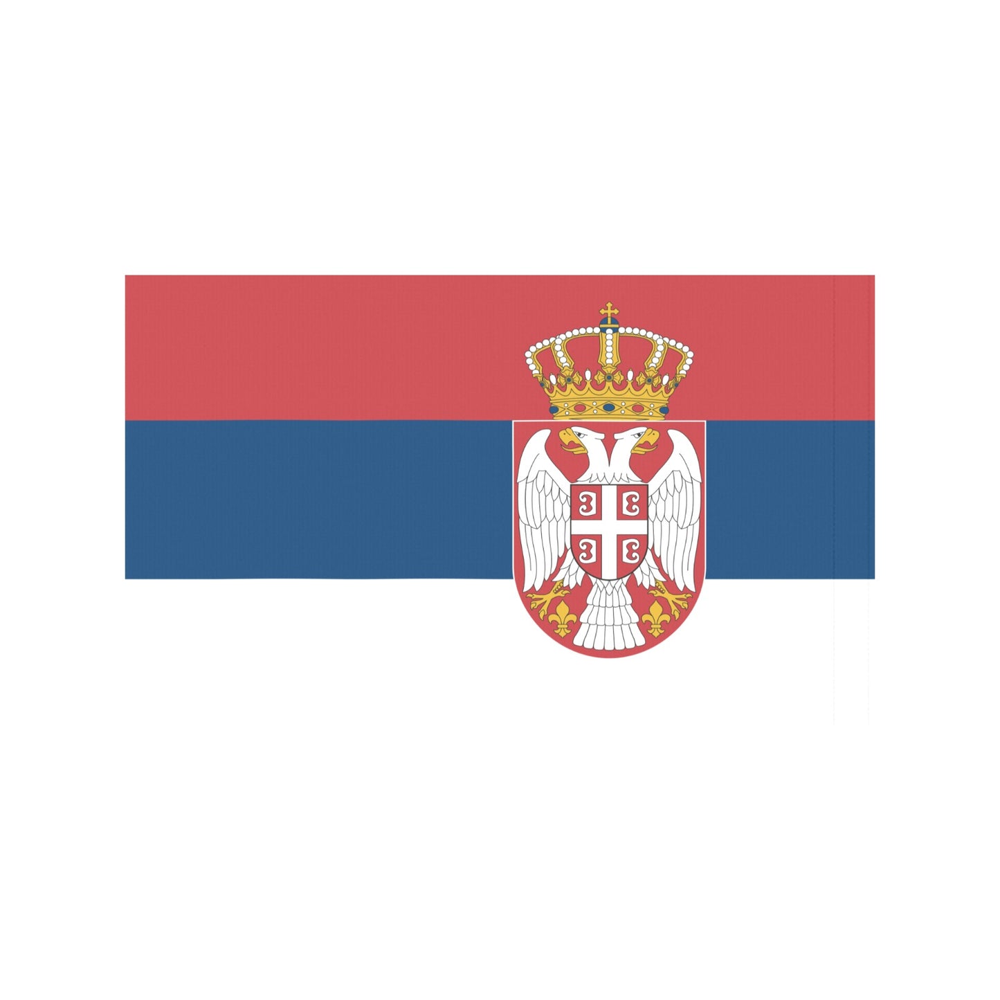 "Luv My Flag Serbian flag with crest and crown emblem."