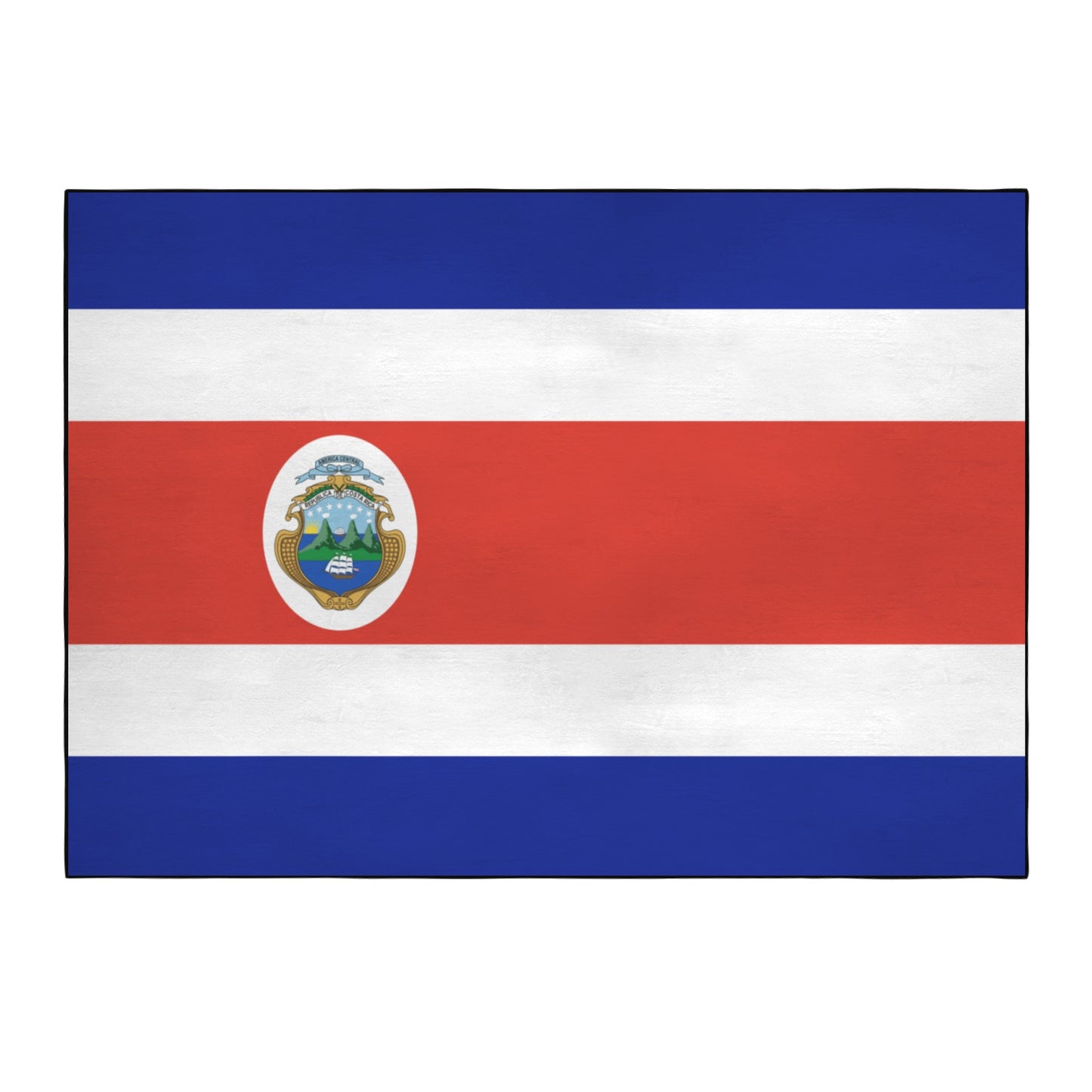 Costa Rica Flag Inspired 84x60 Inch Area Rug with Black Binding (Made in the USA)