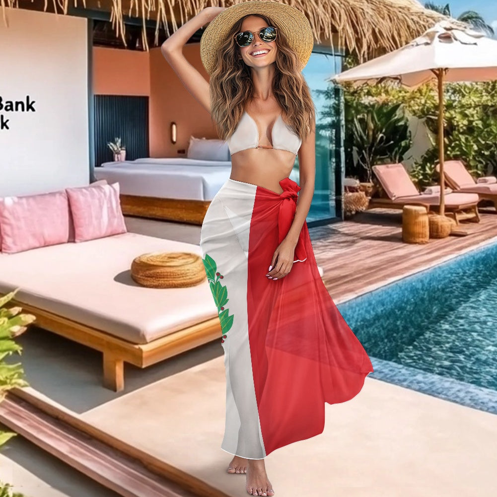 Peru Flag Inspired Bikini Cover-Up