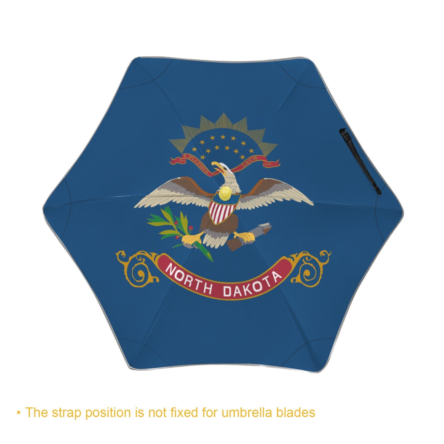 North Dakota Flag Inspired Kids Safe Round Corner Umbrella