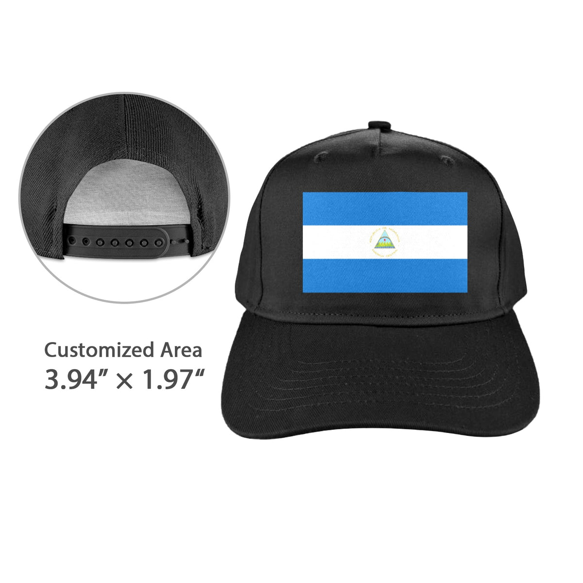 Nicaragua Flag Inspired Baseball Cap | Printed in the  USA