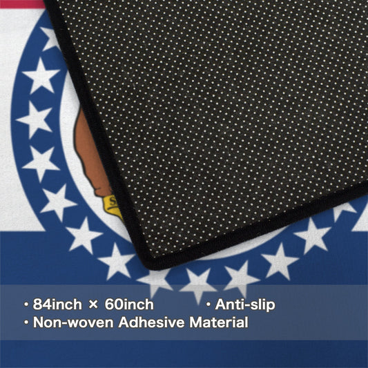 Missouri Flag Inspired 84x60 Inch Area Rug with Black Binding (Made in the USA)