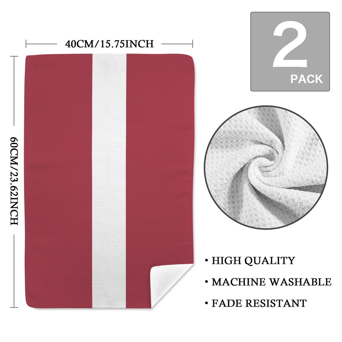 Latvia Flag Inspired Kitchen Towel 40X60cm (Pack of 2) | Printed In the USA