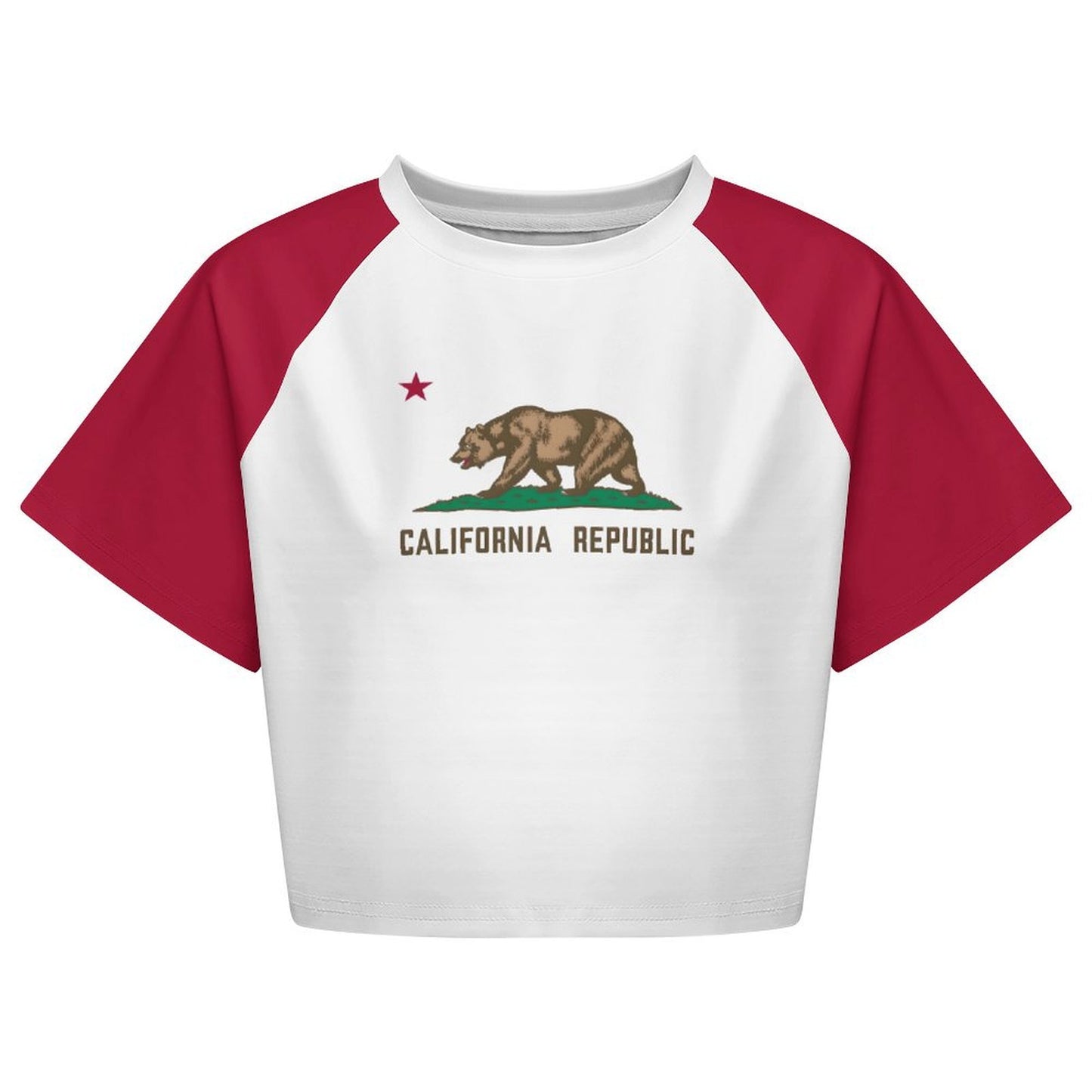 California Flag Inspired Women's Cropped Shirt