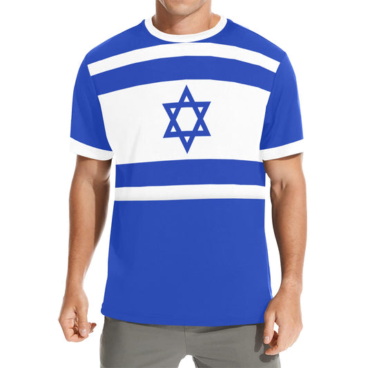 Israel Flag Men's Crew Neck T-Shirt (Made in USA)
