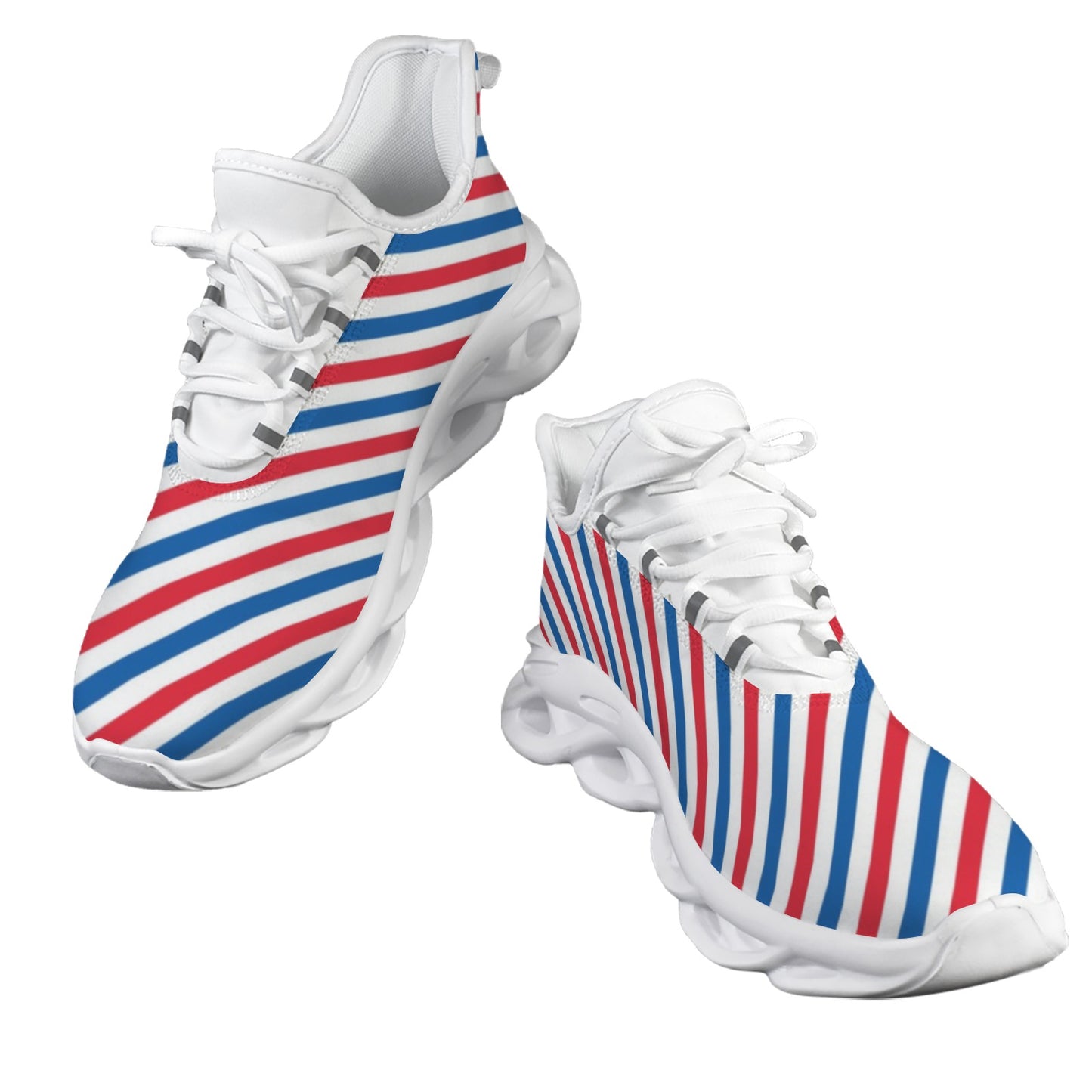 USA/American Flag Inspired Striped Pattern Men's Twisted Sole Sneakers