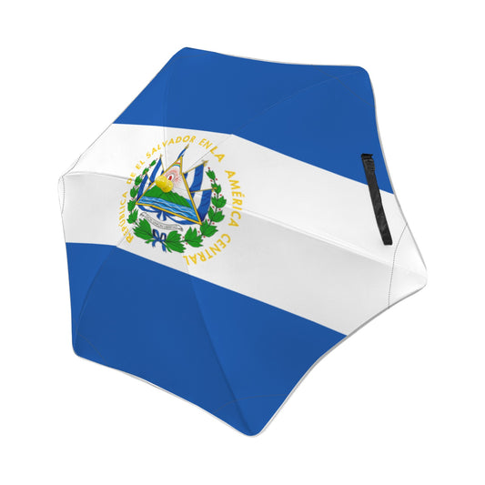 El Salvador Flag Inspired Kids Safe Round Corner Umbrella