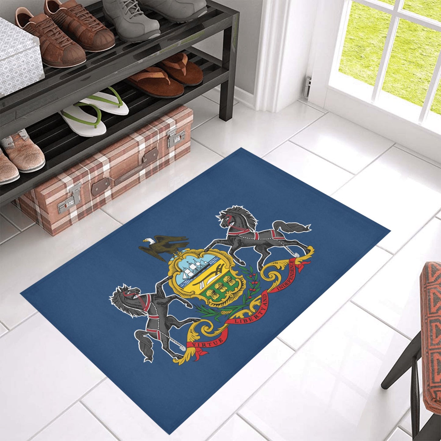 Pennsylvania Flag Inspired Doormat 30" x 18" (Sponge Material)