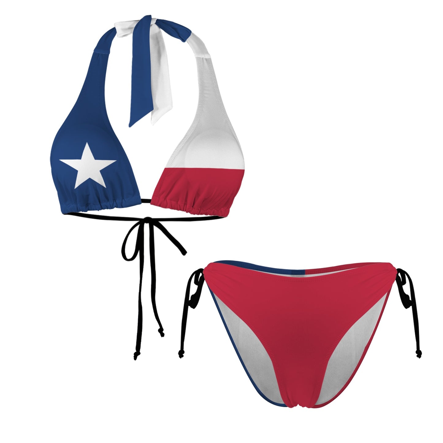 Texas Flag Inspired Halterneck String Bikini Sets
