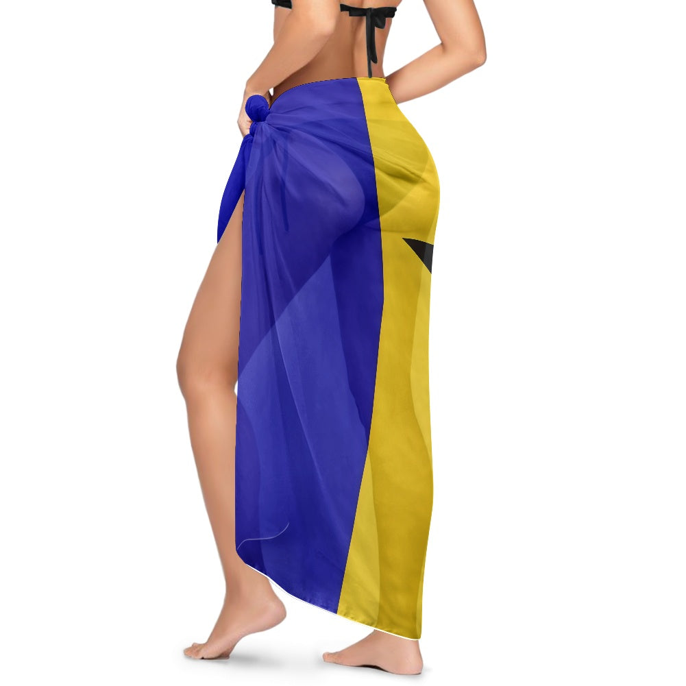 Barbados Flag Inspired Bikini Cover-Up