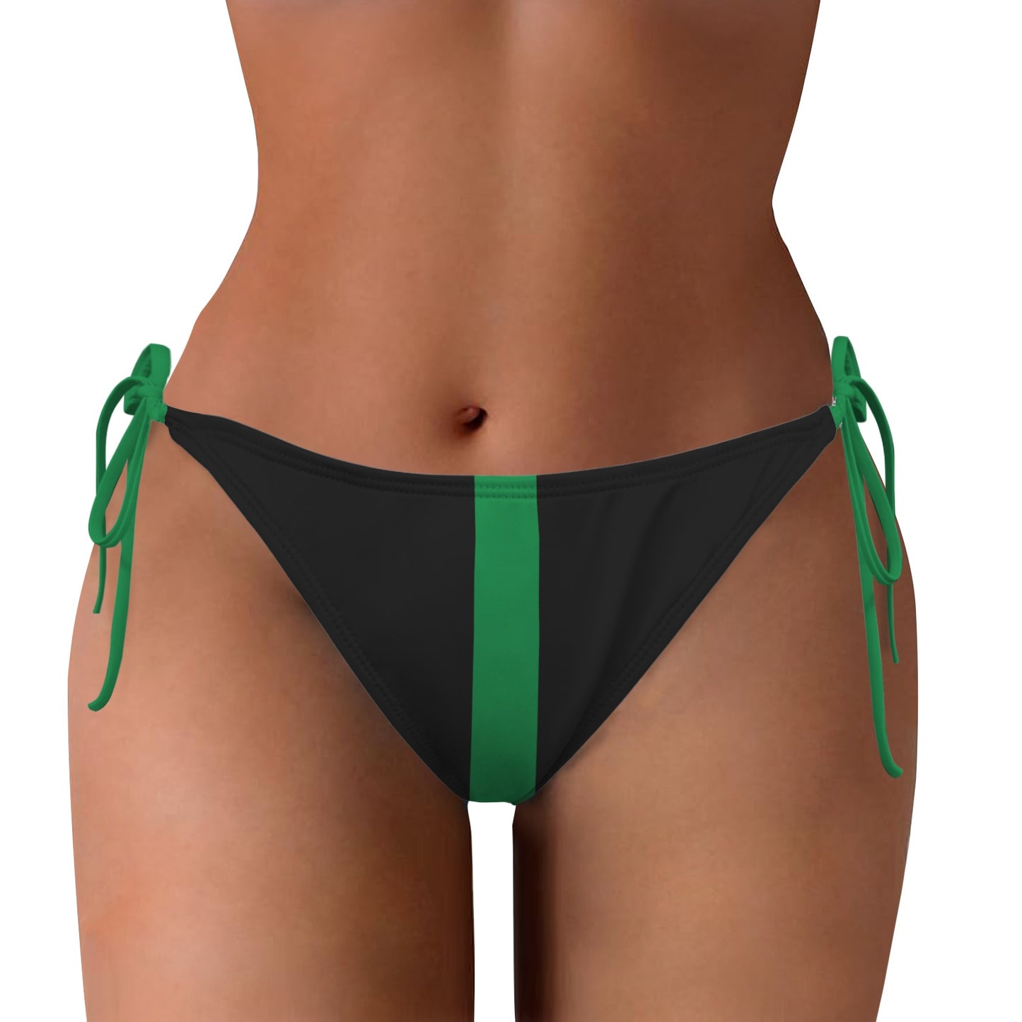Thin Green Line Flag Inspired Style-2 Side-Tie Bikini Bottom