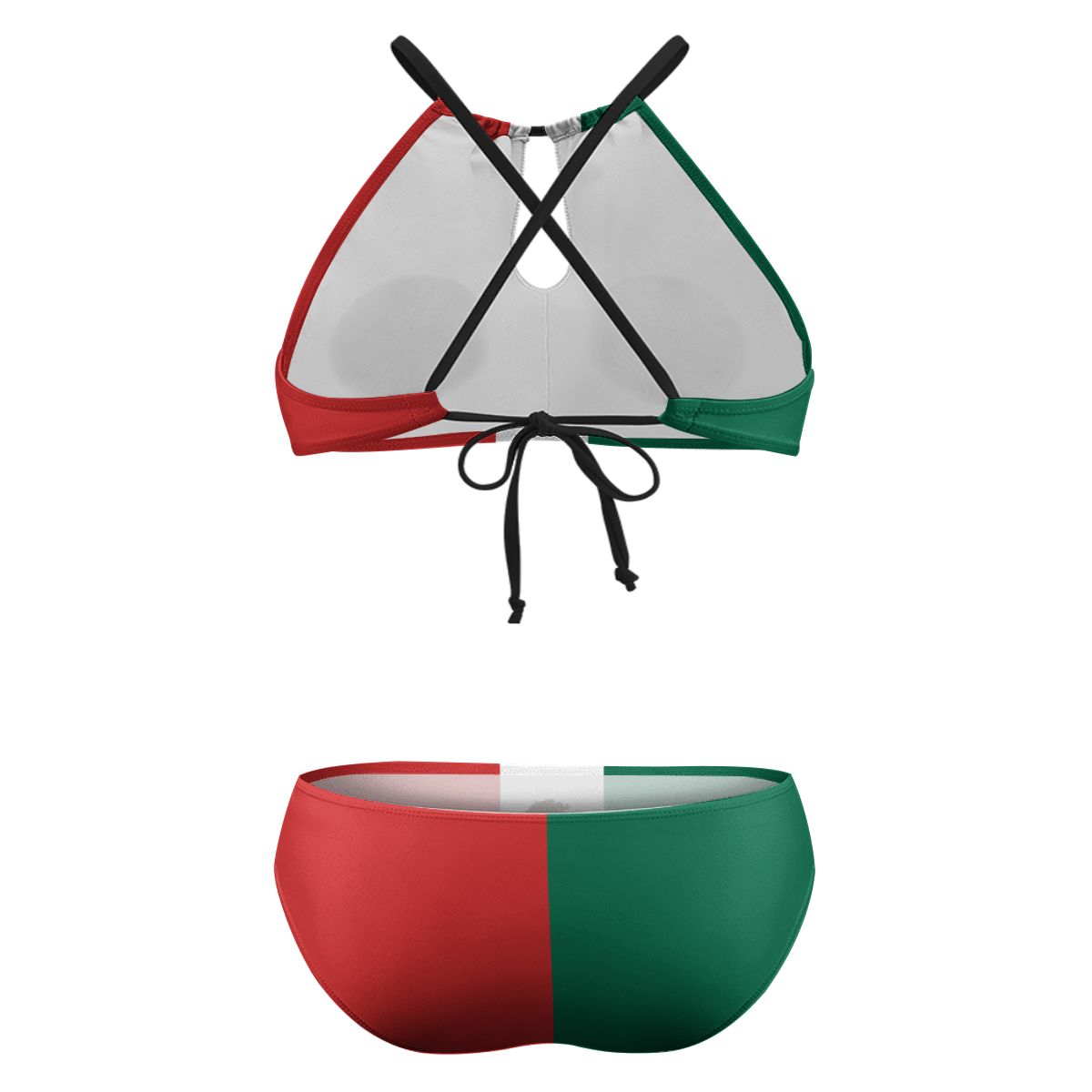 Mexico Flag Inspired Plus Size High Waisted Bikini