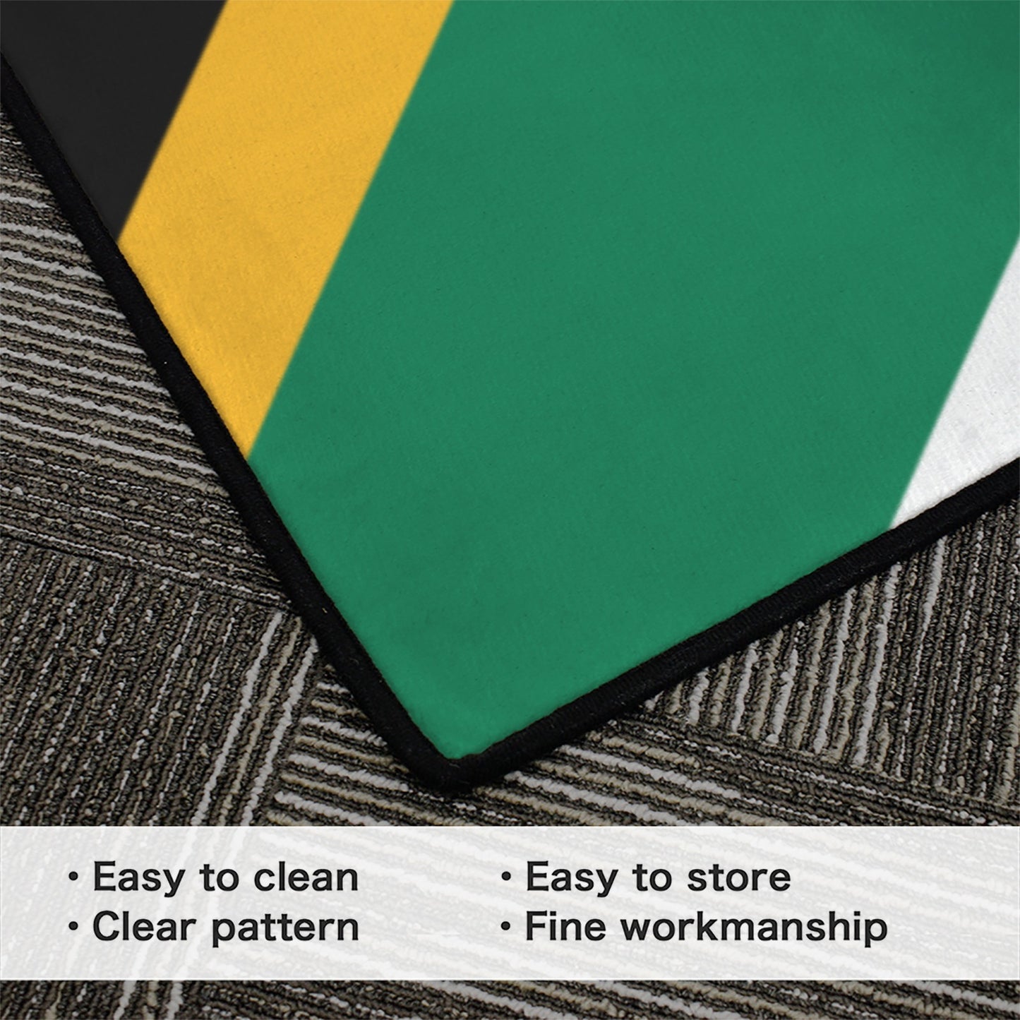 South Africa Flag Inspired 84x60 Inch Area Rug with Black Binding (Made in the USA)