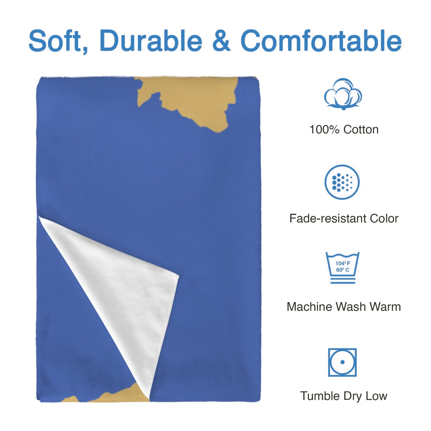 Kosovo Flag Inspired Custom Bath Towel 29"x58"(Made in USA)