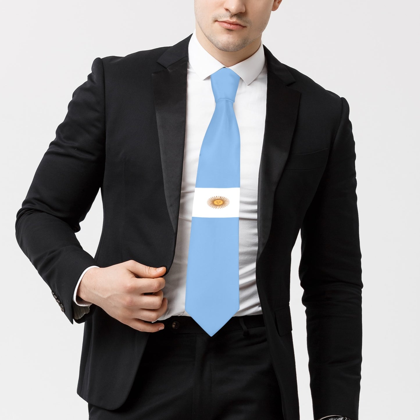 Argentina Flag Inspired Classic Necktie (Two Sides)
