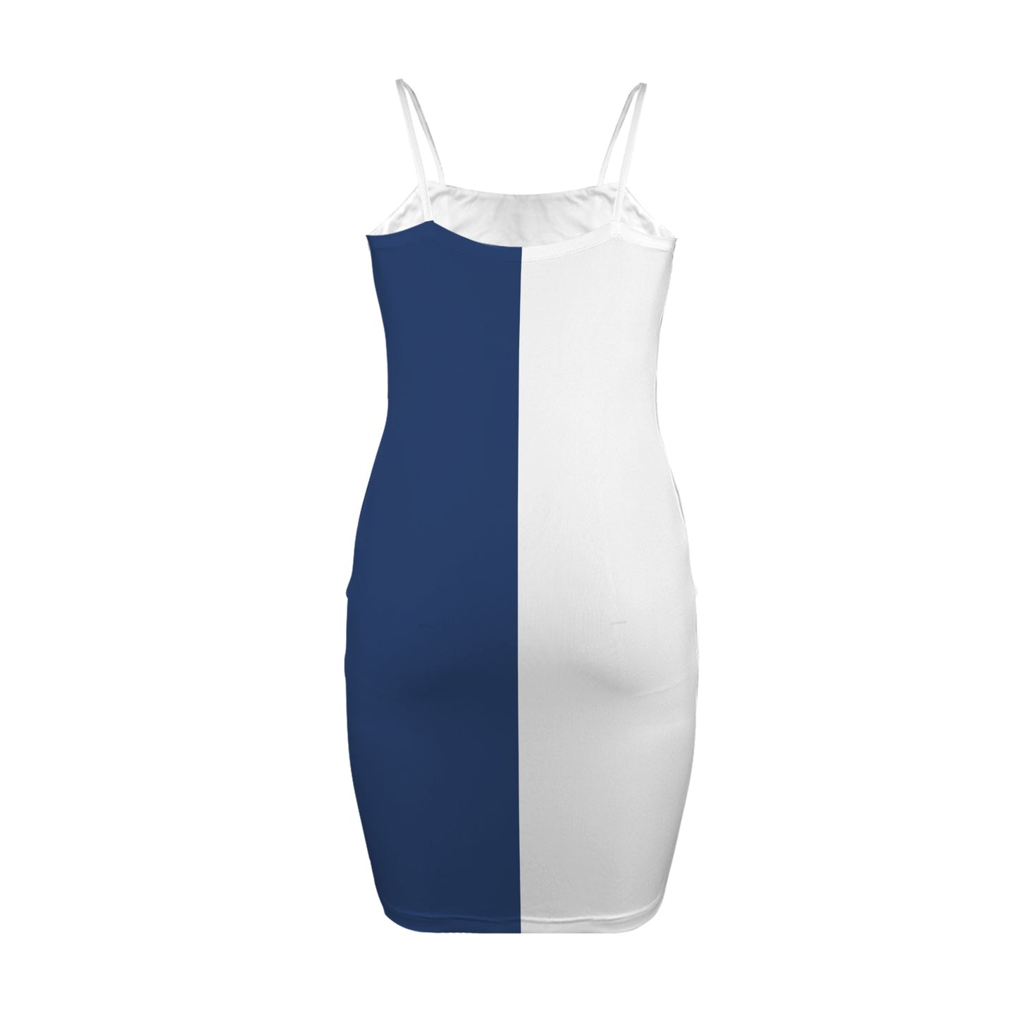 Panama Flag Inspired Backless Spaghetti Strap Bodycon Dress