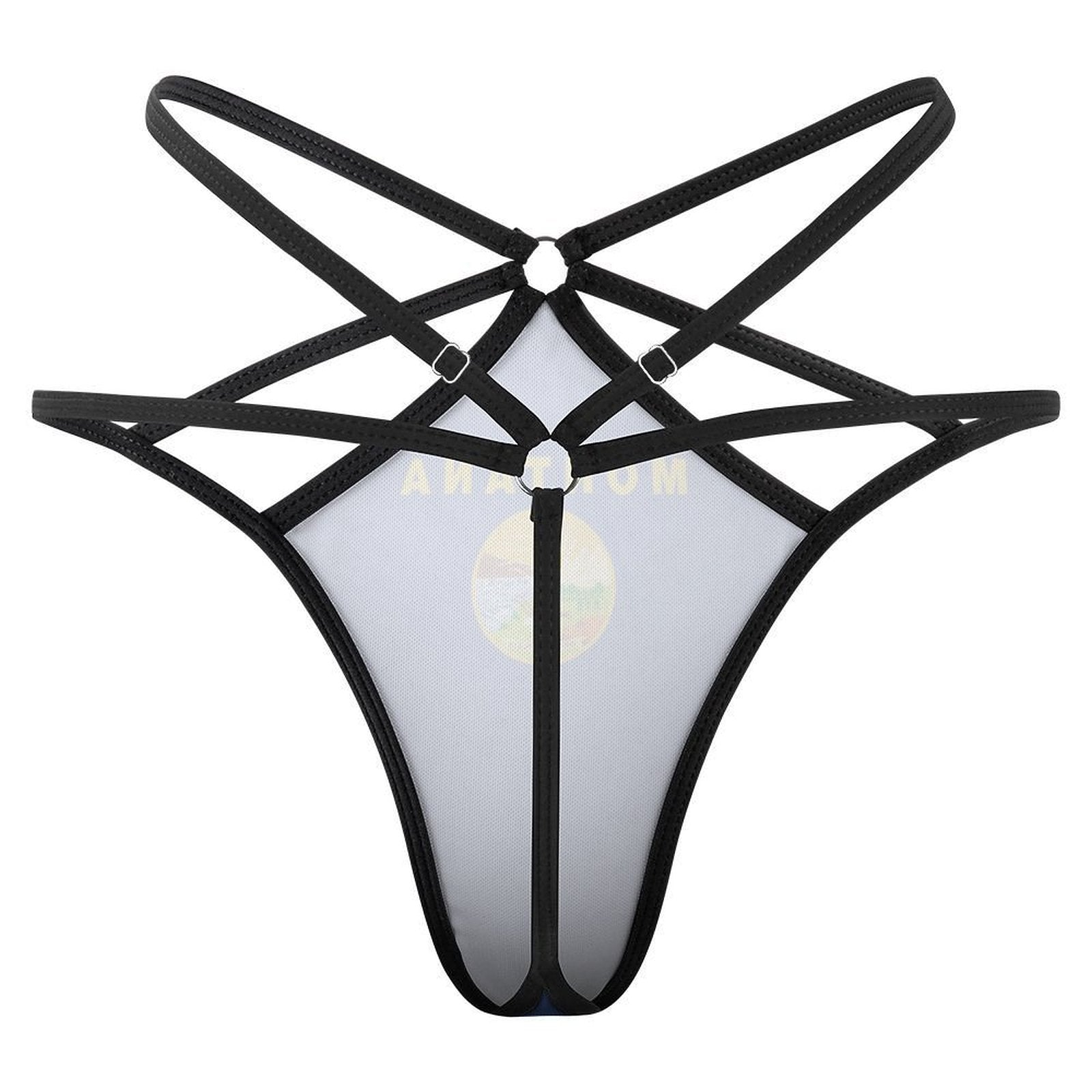 Black strappy harness detail lingerie by [Brand], minimalist design.