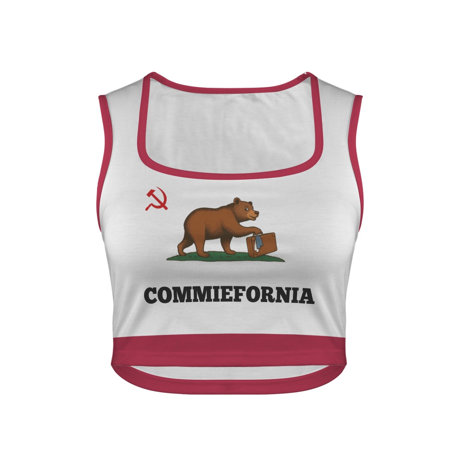 California Flag Inspired (COMMIEFORNIA) Square Neck Crop Tank Tops
