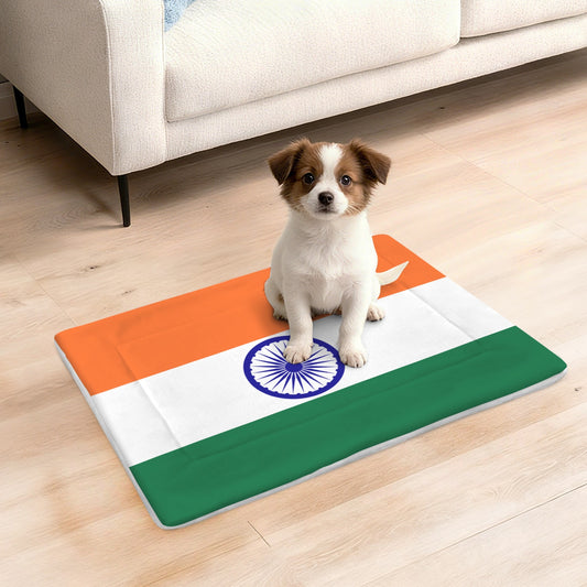 India Flag Inspired Pet Mat 25x18inch (Made in the USA)